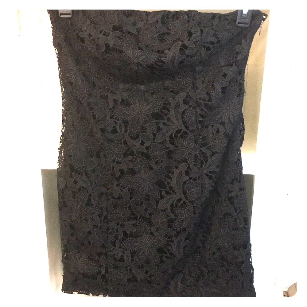 Black strapless dress